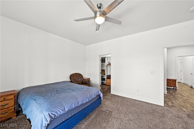 bedroom with carpet and ceiling fan