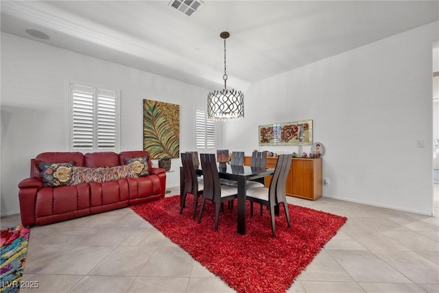 dining room featuring light tile patterned floors