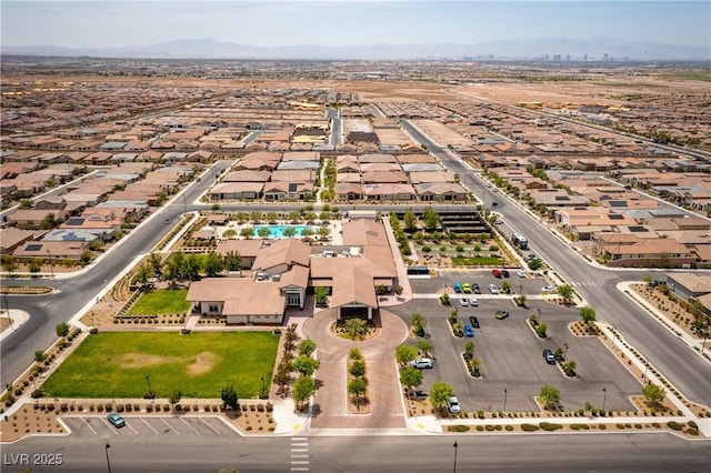 aerial view with a mountain view