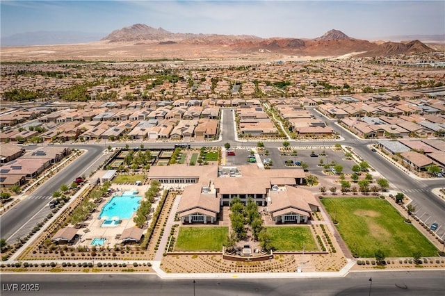 bird's eye view featuring a mountain view