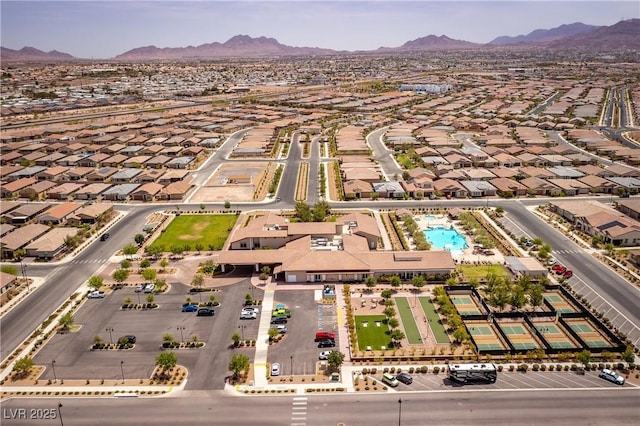 aerial view featuring a mountain view