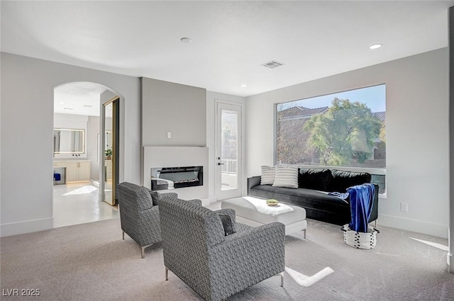 view of carpeted living room