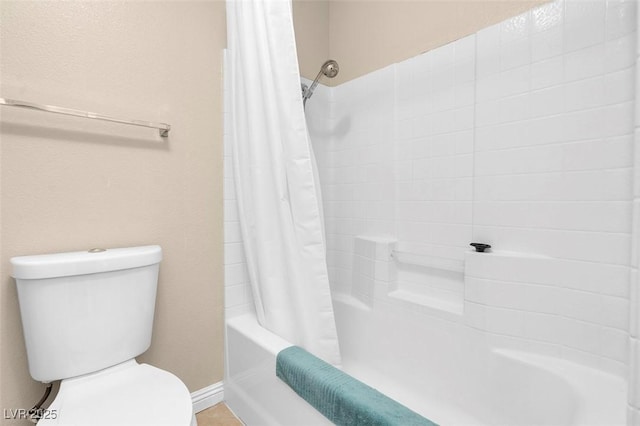 4861 S Torrey Pines Dr Unit 201, Las Vegas, NV 89103 - full bathroom featuring toilet, shower / tub combo with curtain, and baseboards