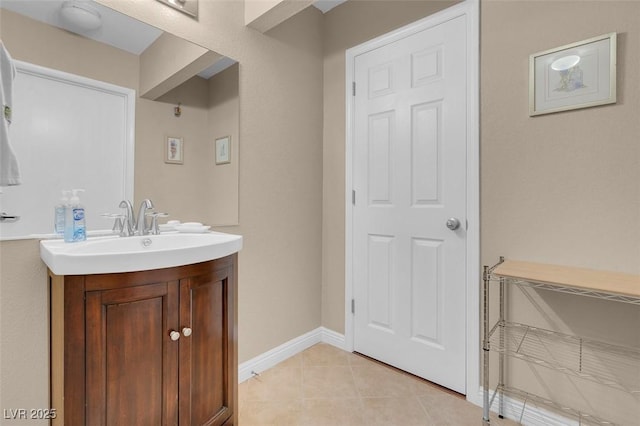 4861 S Torrey Pines Dr Unit 201, Las Vegas, NV 89103 - bathroom with vanity, baseboards, and tile patterned floors