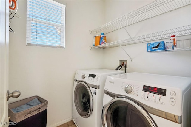 laundry area featuring separate washer and dryer