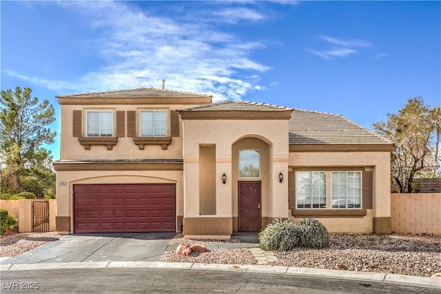 view of front of home with a garage