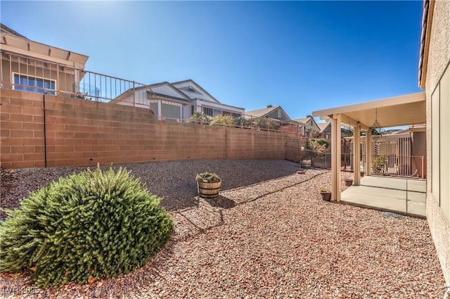 view of yard with a patio