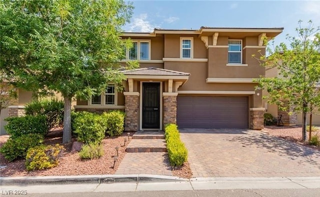 view of front of home with a garage