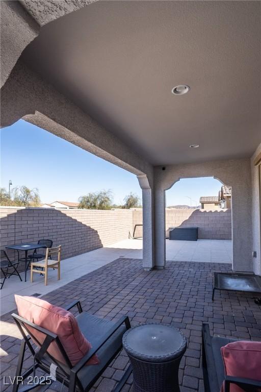 view of patio / terrace featuring a fenced backyard