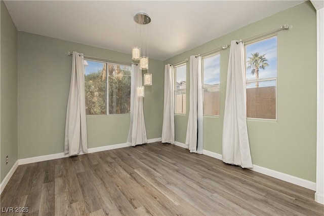 unfurnished room featuring hardwood / wood-style flooring and a healthy amount of sunlight