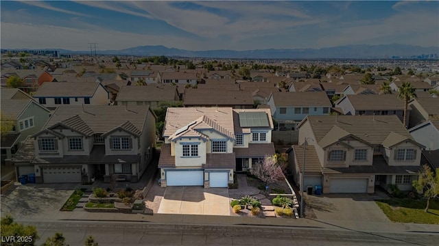 aerial view featuring a mountain view