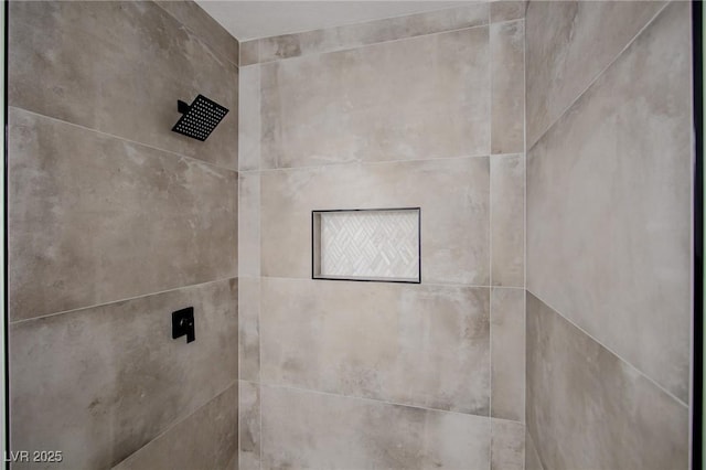 interior details with tiled shower