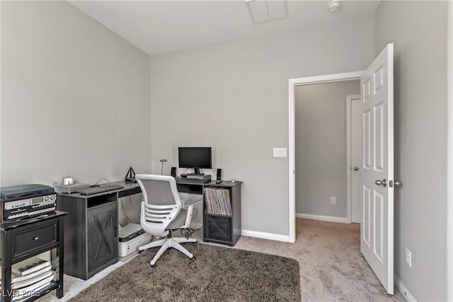 view of carpeted office