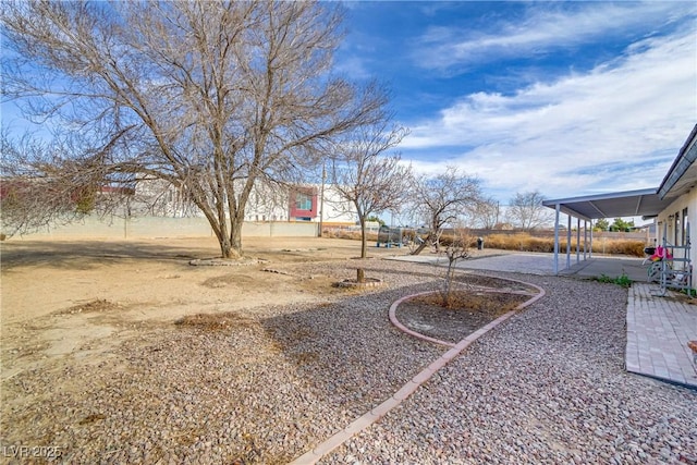 view of yard with a patio area