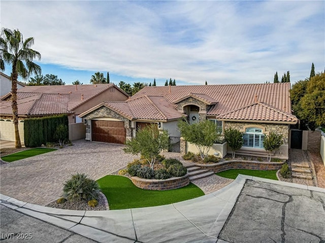 view of front of property with a garage