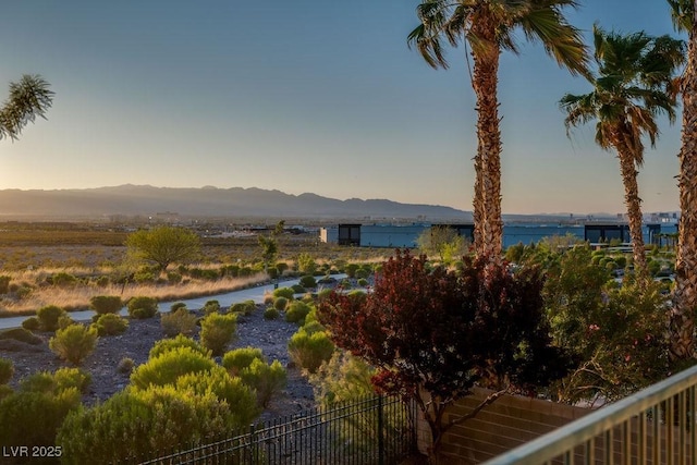 property view of mountains featuring a water view