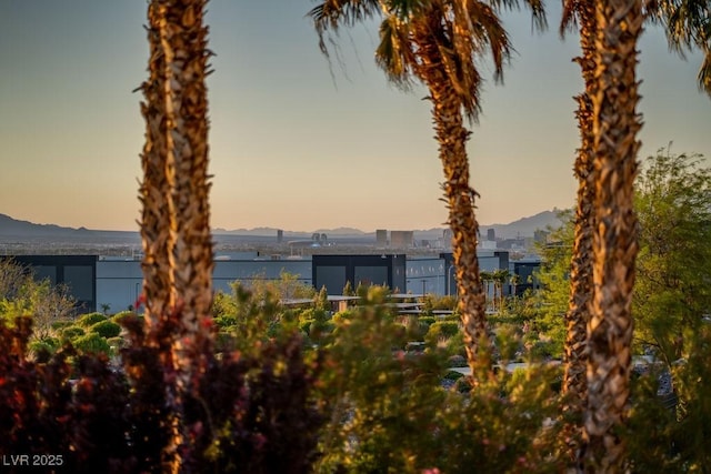 exterior space with a mountain view