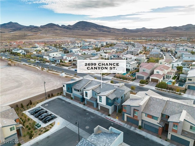 aerial view featuring a mountain view