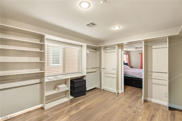 walk in closet featuring wood-type flooring