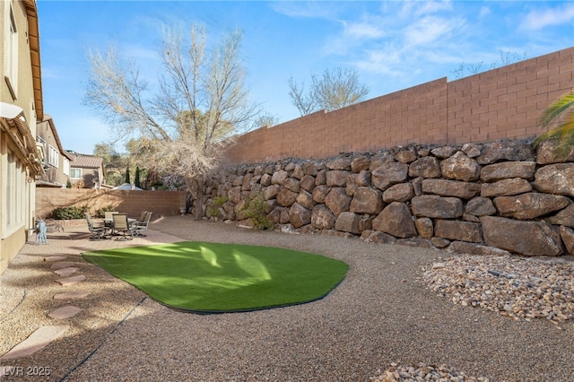 view of yard with a patio area