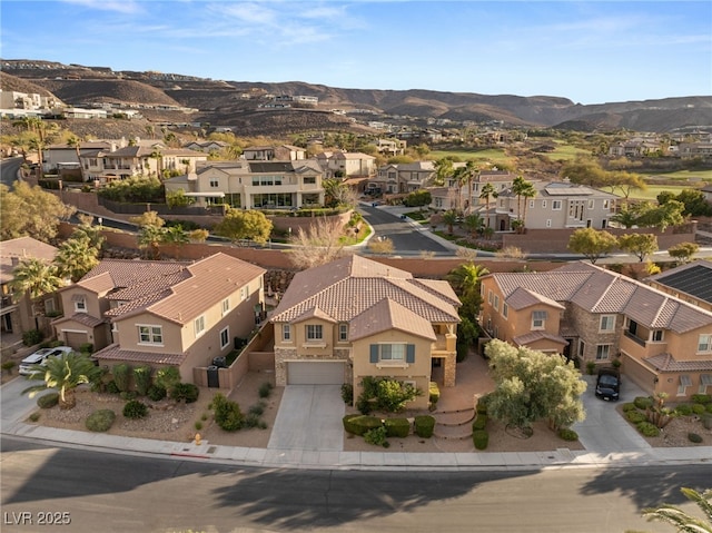 aerial view featuring a mountain view