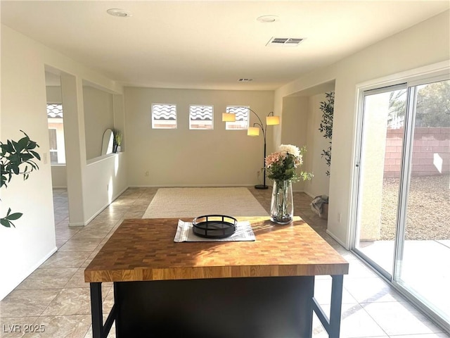 view of tiled dining room