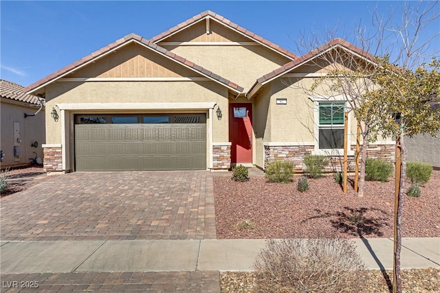 view of front of home with a garage