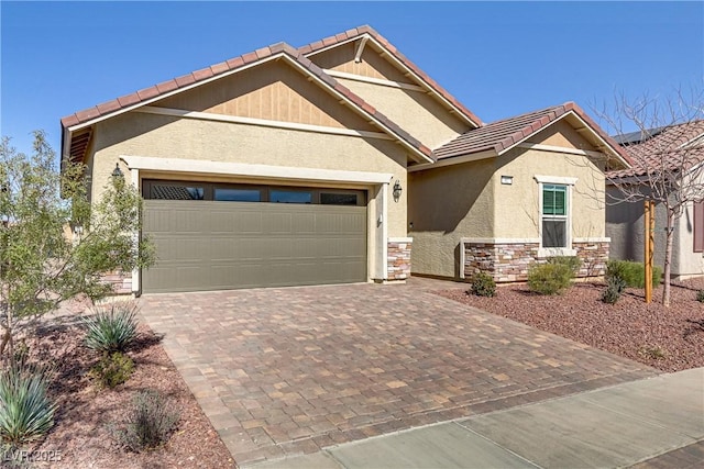 view of front of home with a garage