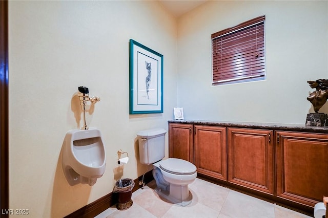 bathroom with tile patterned flooring and toilet