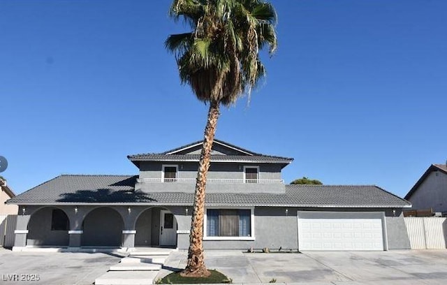 front facade with a garage