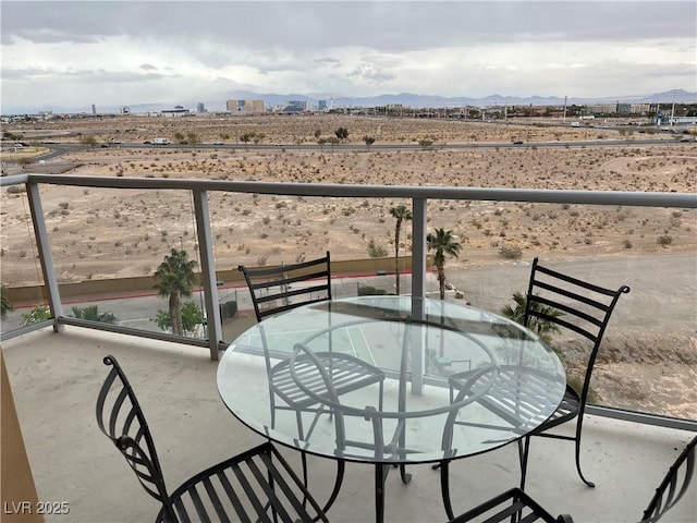 balcony with a mountain view