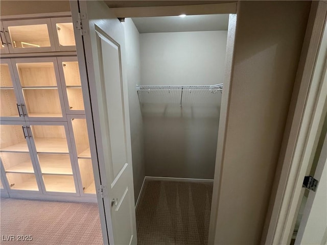 spacious closet featuring carpet