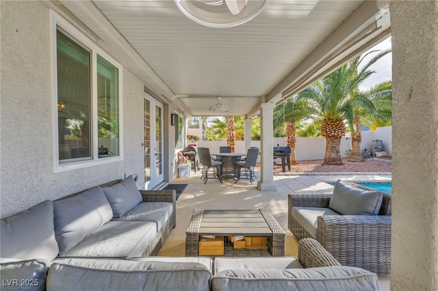 view of patio / terrace with an outdoor living space