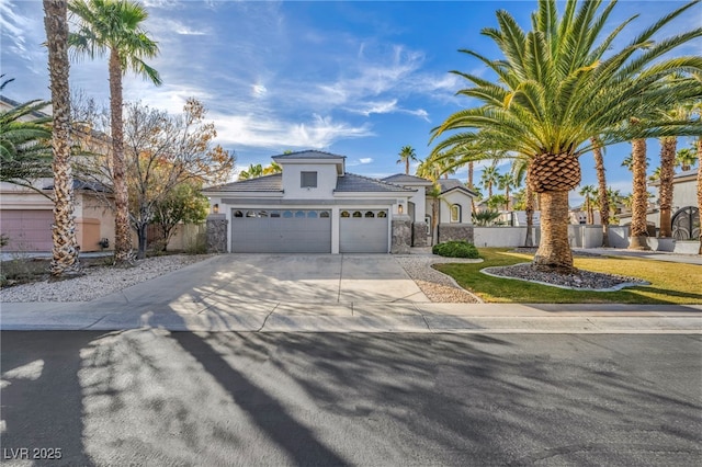 view of front of house with a garage