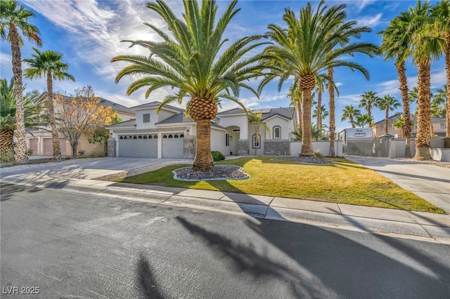 view of front of property with a front lawn