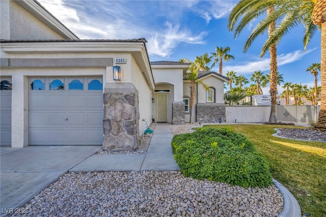 view of front of property featuring a garage