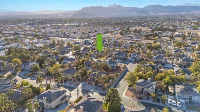 drone / aerial view with a mountain view