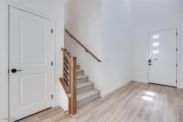 foyer entrance featuring light hardwood / wood-style flooring