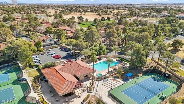 aerial view featuring a mountain view