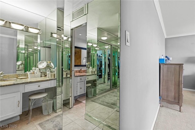 3111 Bel Air Dr Unit 20D, Las Vegas, NV 89109 - full bath with crown molding, vanity, and tile patterned floors