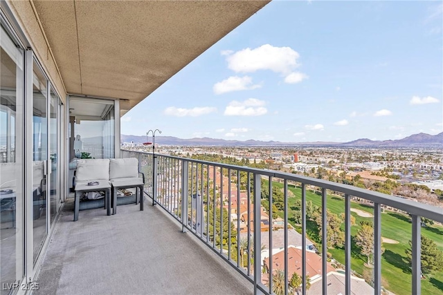 balcony with a mountain view