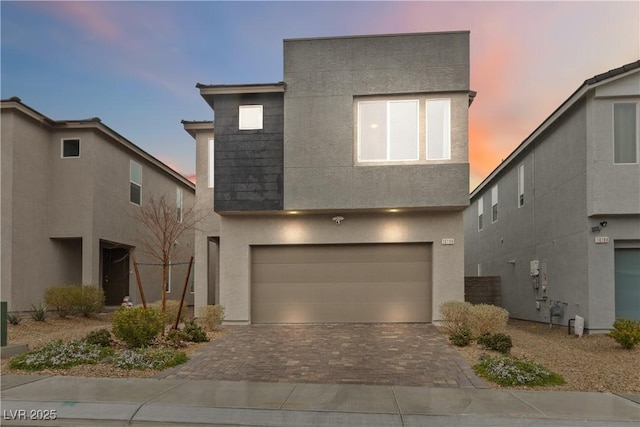 modern home featuring a garage