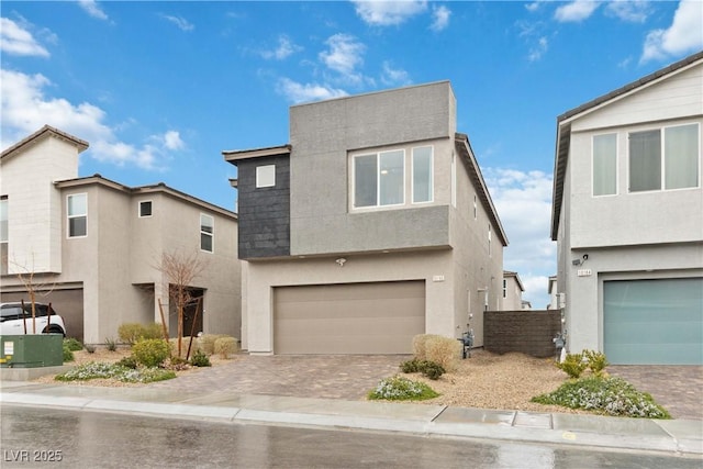 modern home featuring a garage