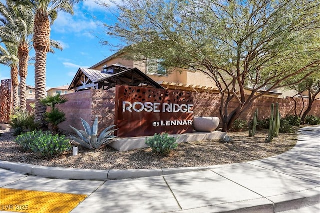 view of community sign