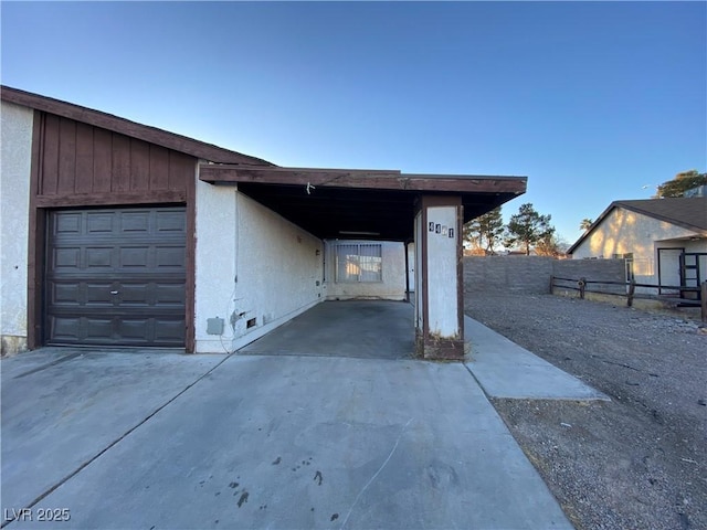 view of garage