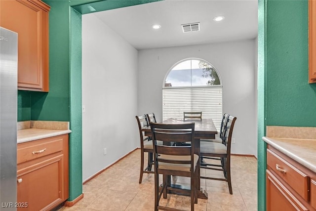 view of tiled dining room