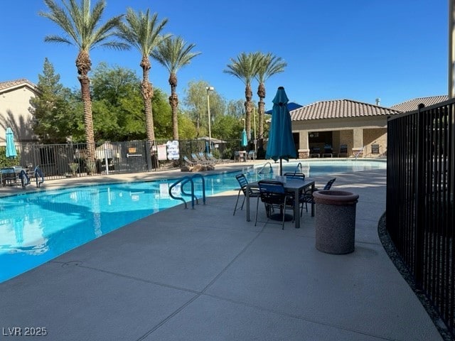 view of pool featuring a patio