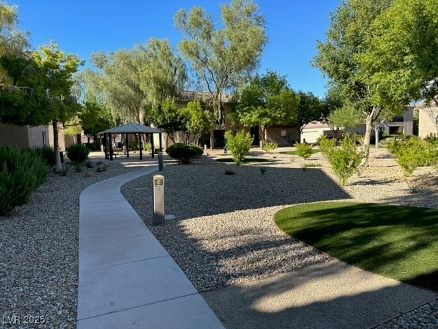 view of community with a gazebo