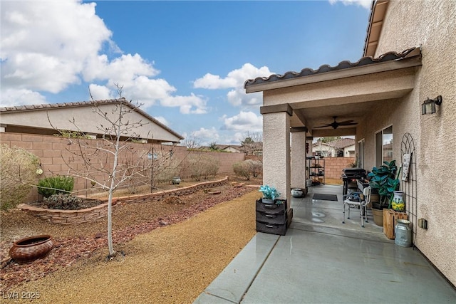 4459 Lavender, Pahrump, NV 89061 - view of patio / terrace with area for grilling and ceiling fan