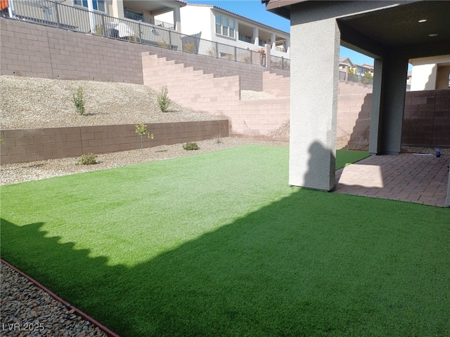 view of yard with a patio